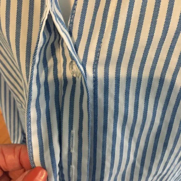 Lee Riders Blue Stripe Shirt Blouse Top Cotton size 1X - Picture 2 of 7